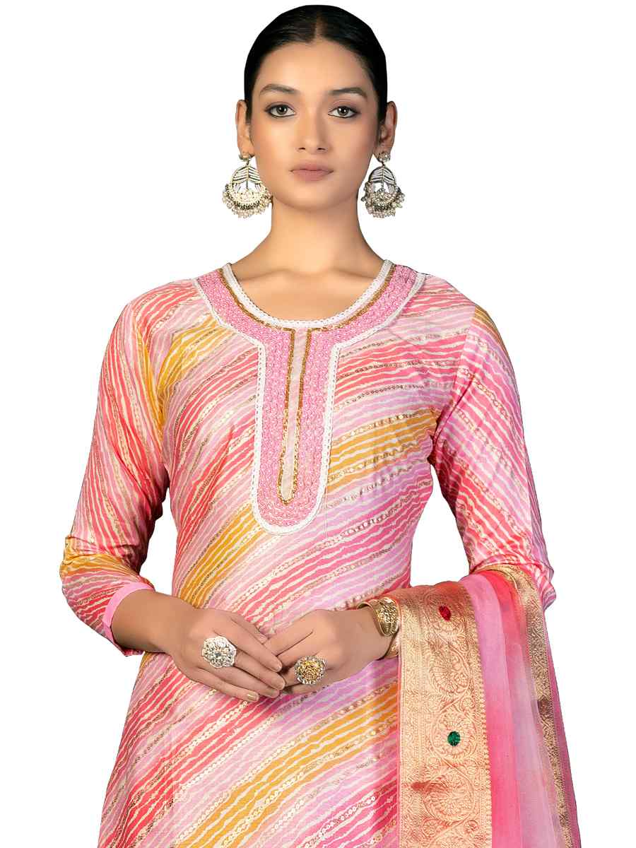 Multi Jam Cotton Printed Casual Festival Pant Salwar Kameez