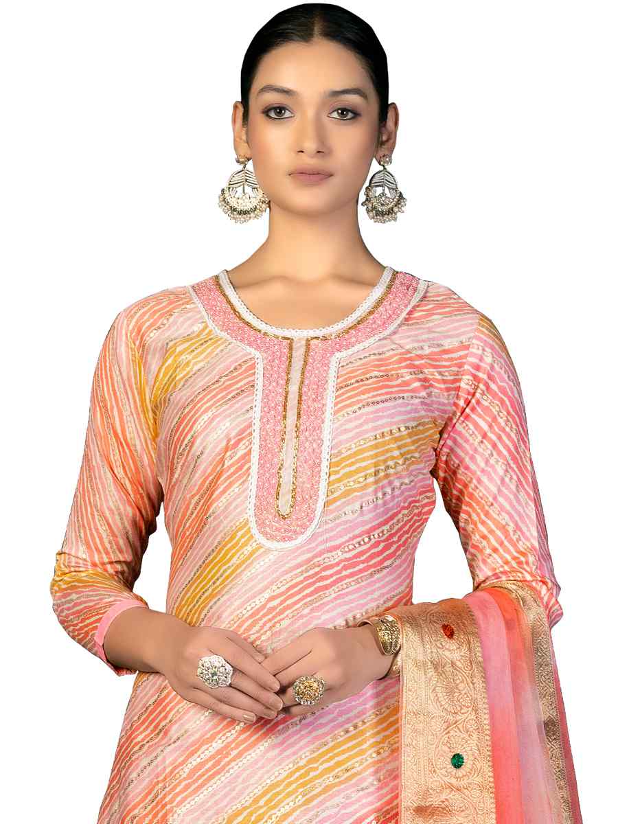 Multi Jam Cotton Printed Casual Festival Pant Salwar Kameez