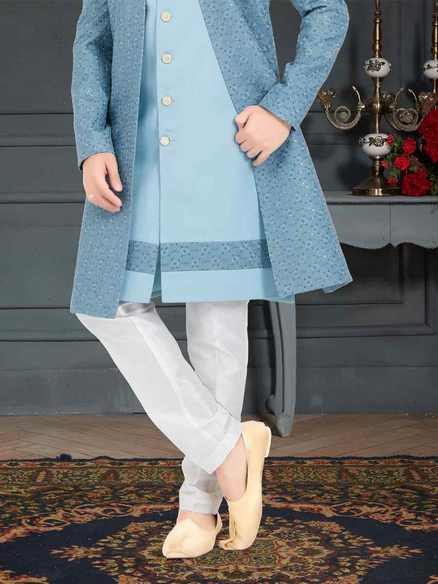 Multi Jecquard Woven Festival Party Sherwani