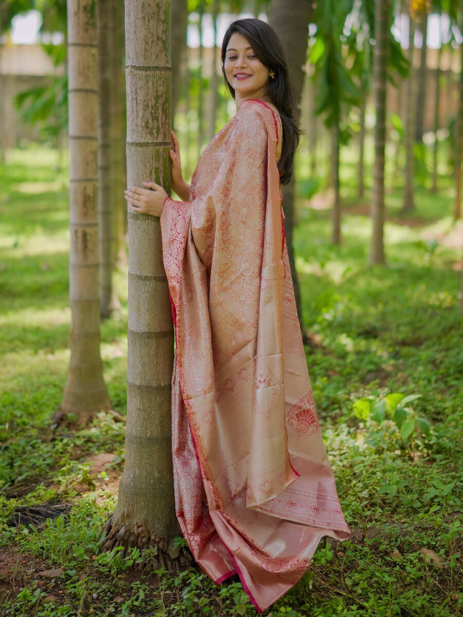 Multi Kanchipuram Silk Zari Weaving Wedding Reception Party Festival Casual Heavy Border Sarees