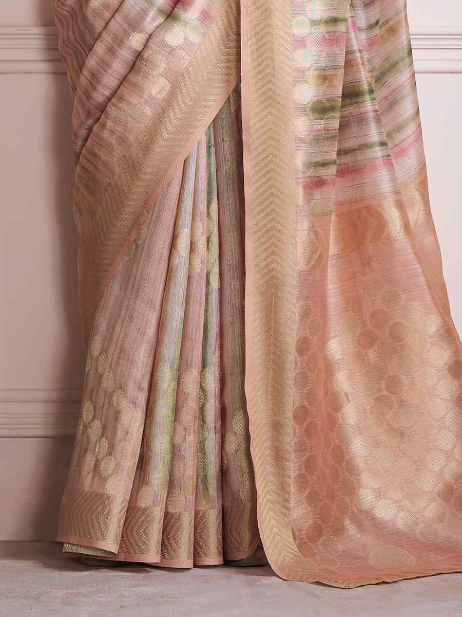 Multi Khadi Silk Handwoven Festival Wedding Fancy Heavy Border Saree