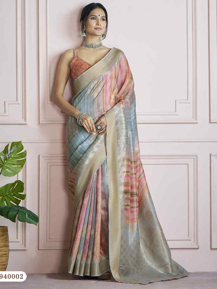 Multi Khadi Silk Handwoven Festival Wedding Fancy Heavy Border Saree