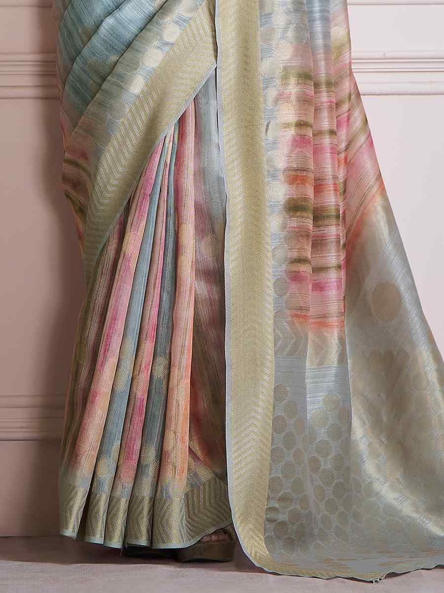 Multi Khadi Silk Handwoven Festival Wedding Fancy Heavy Border Saree