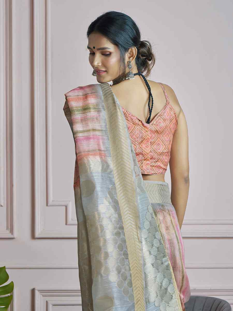 Multi Khadi Silk Handwoven Festival Wedding Fancy Heavy Border Saree