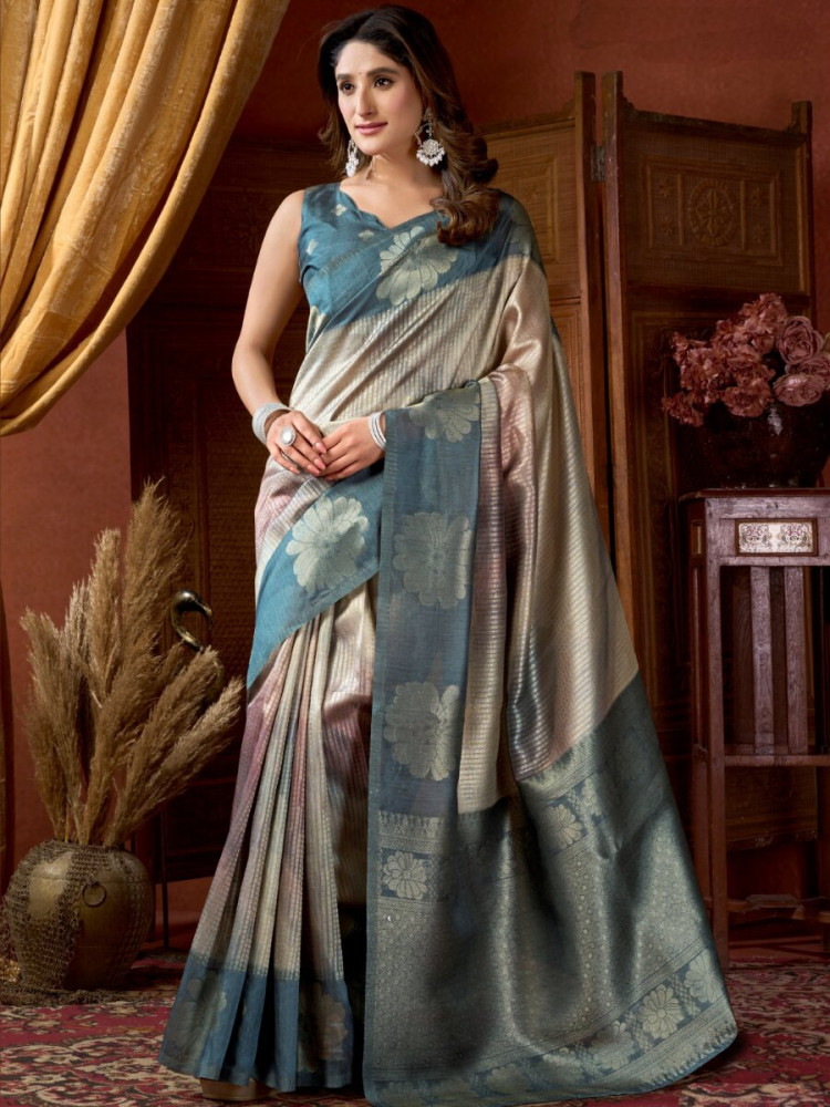 Image of Multi Kota Silk Handwoven Wedding Reception Party Casual Heavy Border Sarees