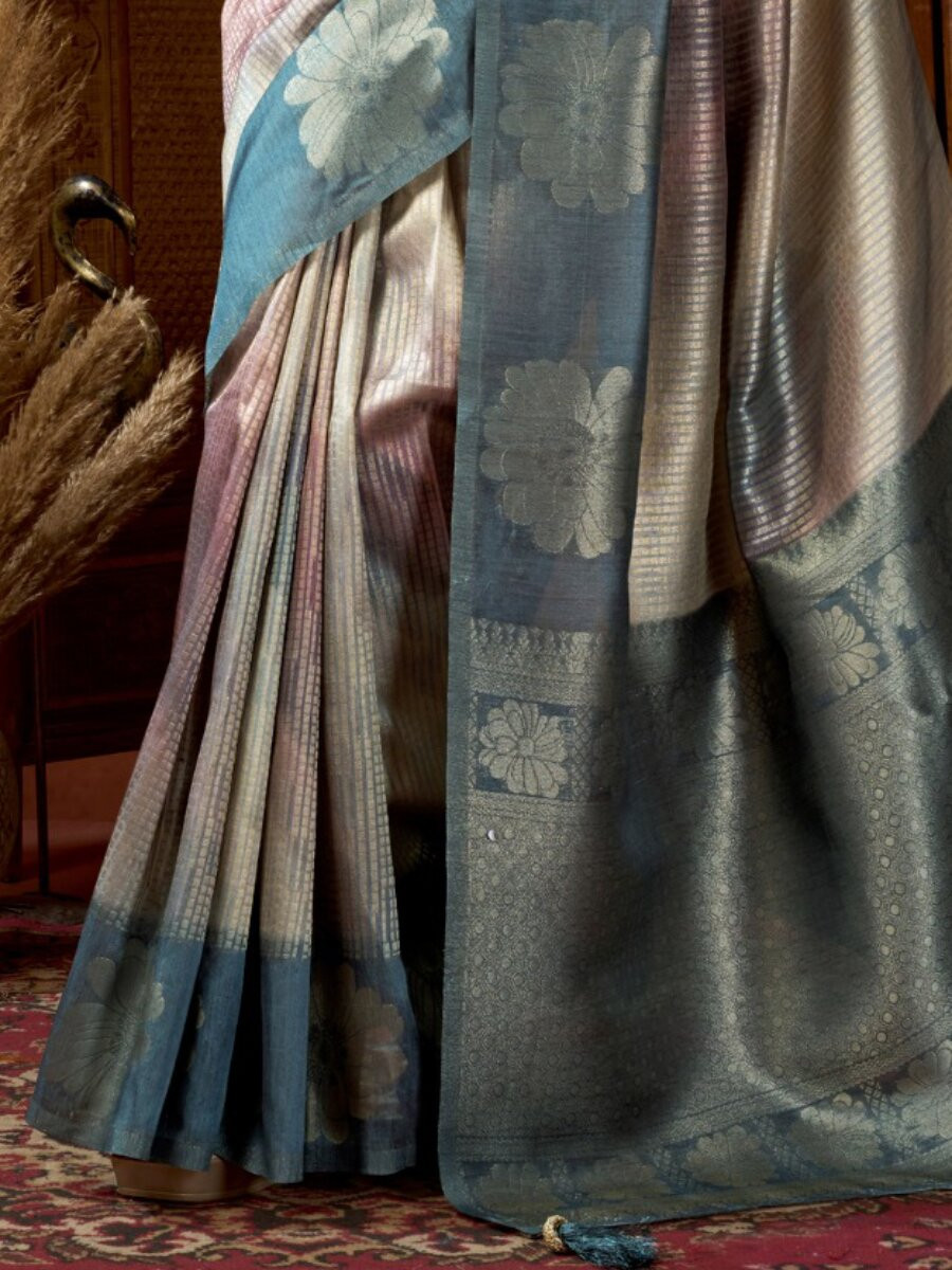 Multi Kota Silk Handwoven Wedding Reception Party Casual Heavy Border Sarees