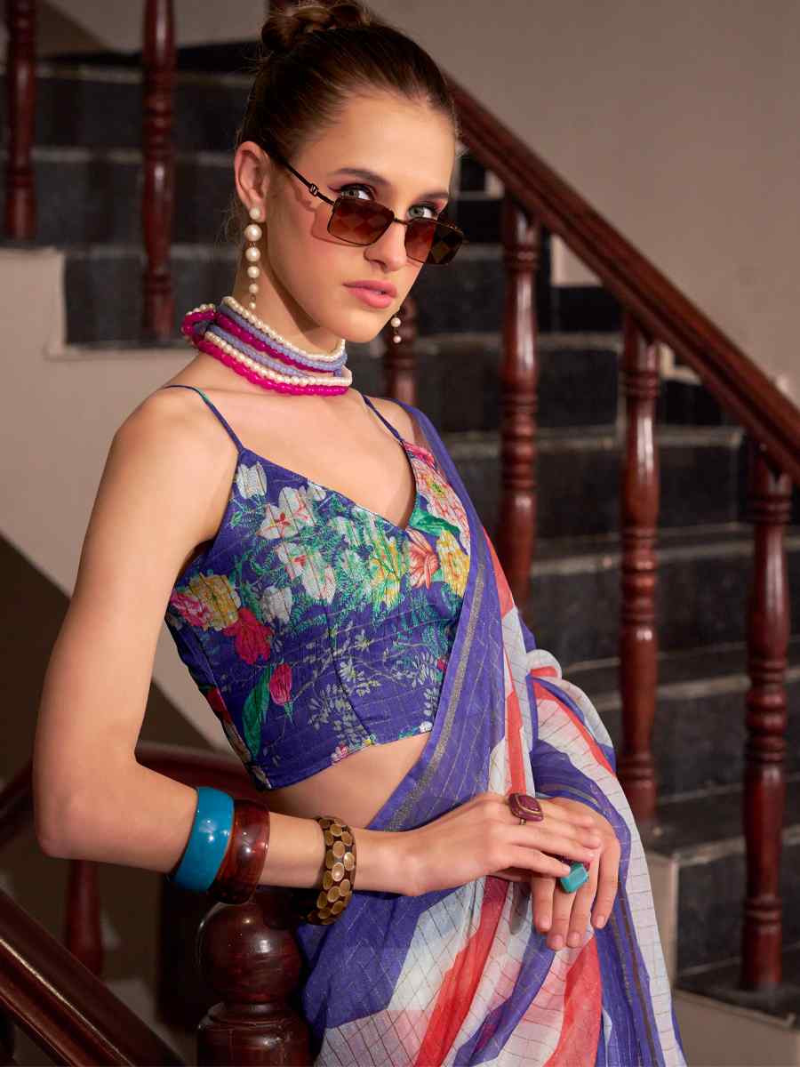 Multi Linen Cotton Silk Printed Festival Casual Heavy Border Saree