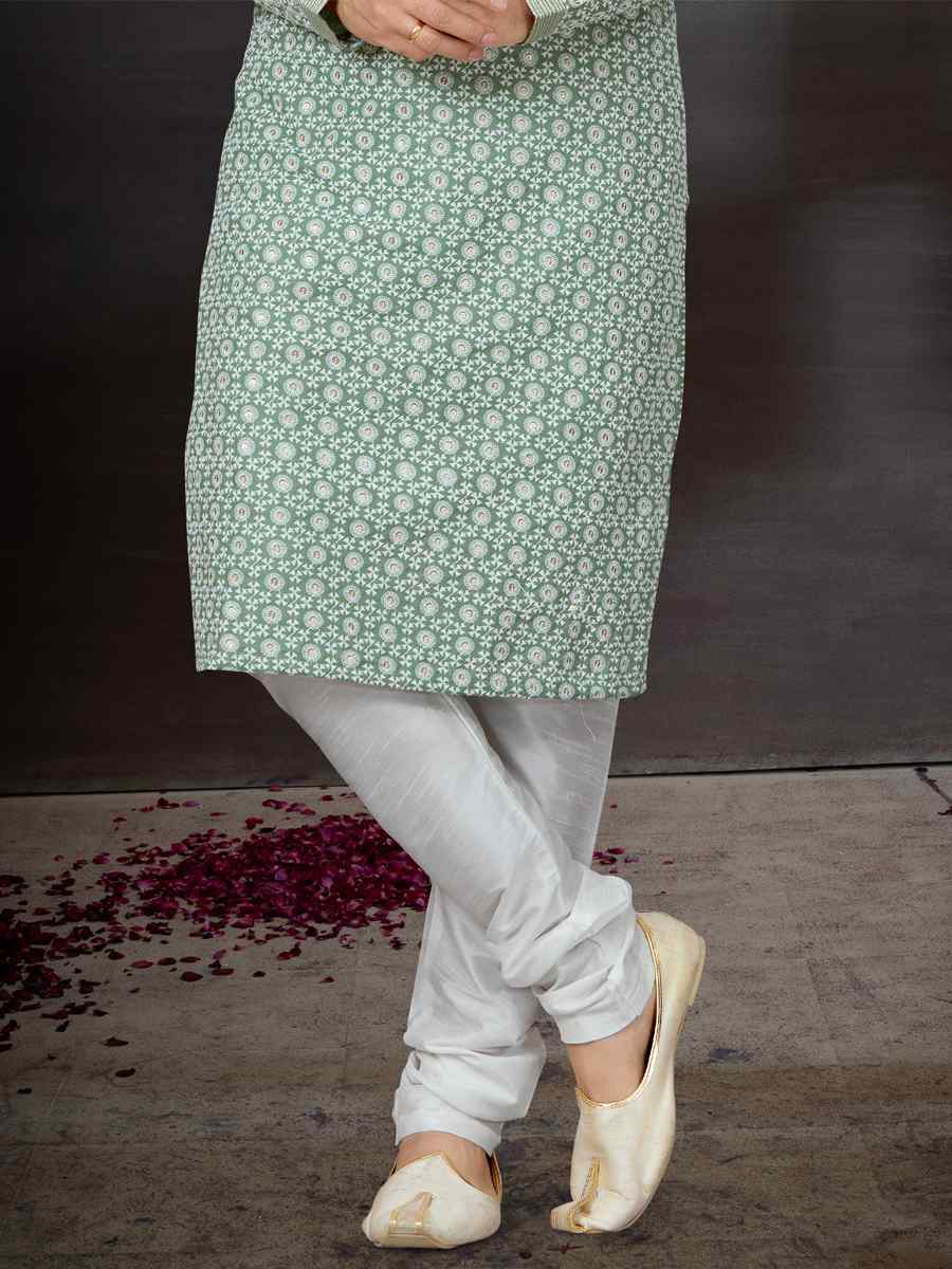 Multi Lucknowi Woven Festival Wedding Kurta