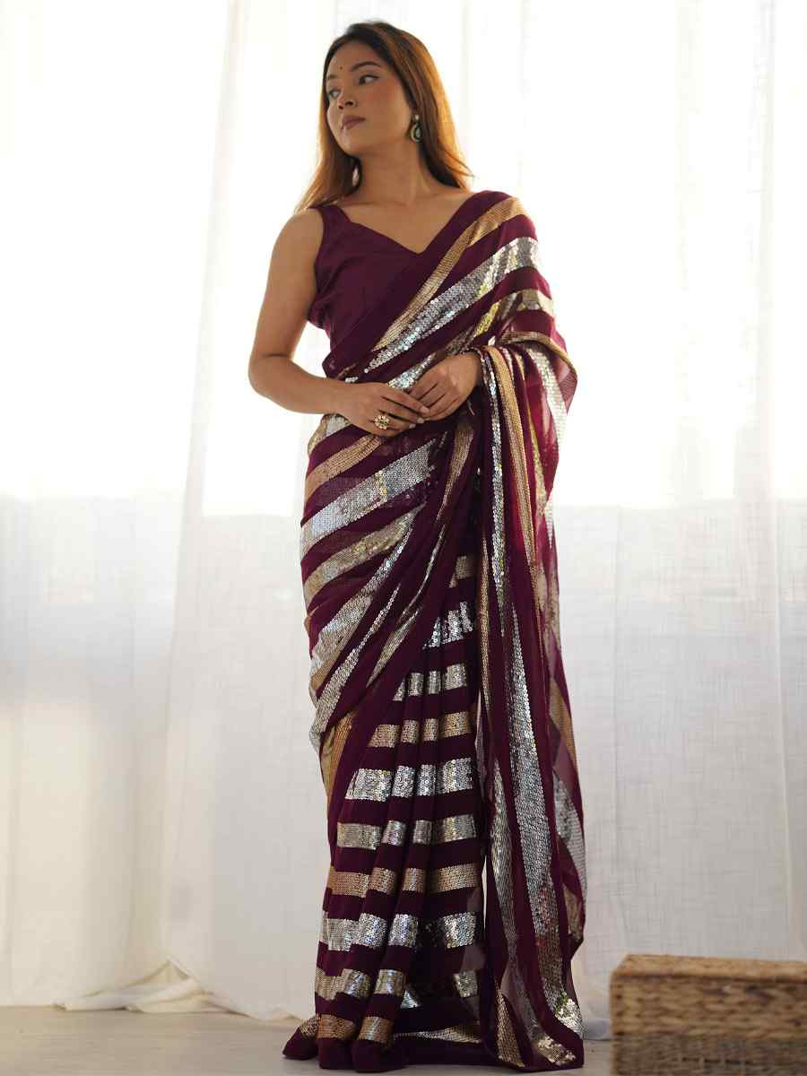Multi Lux Pv Georgette Handwoven Festival Wedding Heavy Border Saree