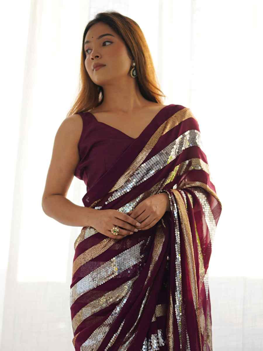 Multi Lux Pv Georgette Handwoven Festival Wedding Heavy Border Saree