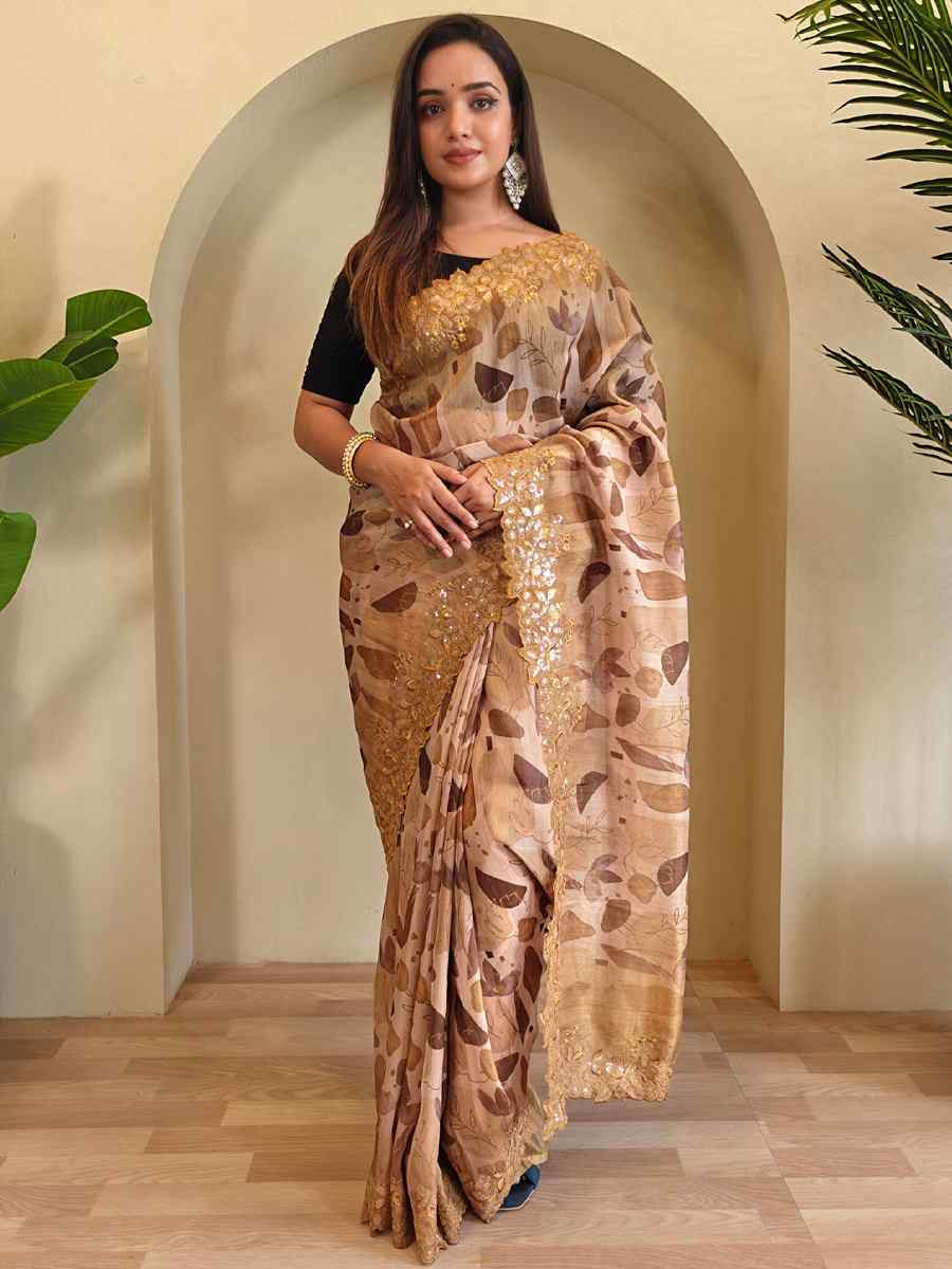 Multi Magicgold Organza Embroidered Festival Wedding Fancy Heavy Border Saree
