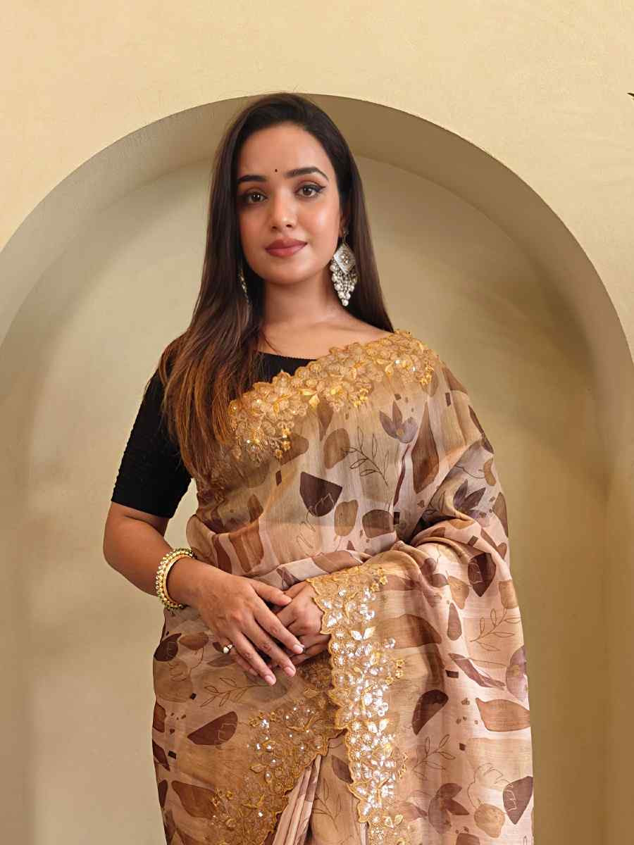 Multi Magicgold Organza Embroidered Festival Wedding Fancy Heavy Border Saree