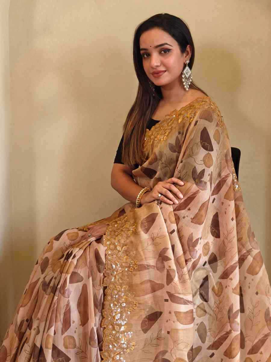 Multi Magicgold Organza Embroidered Festival Wedding Fancy Heavy Border Saree