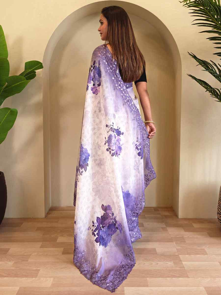 Multi Magicgold Organza Embroidered Festival Wedding Fancy Heavy Border Saree