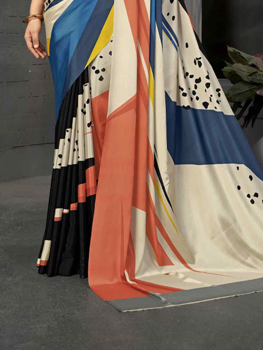 Multi Malai Crepe Silk Printed Casual Reception Festival Wedding Fancy Classic Style Sarees