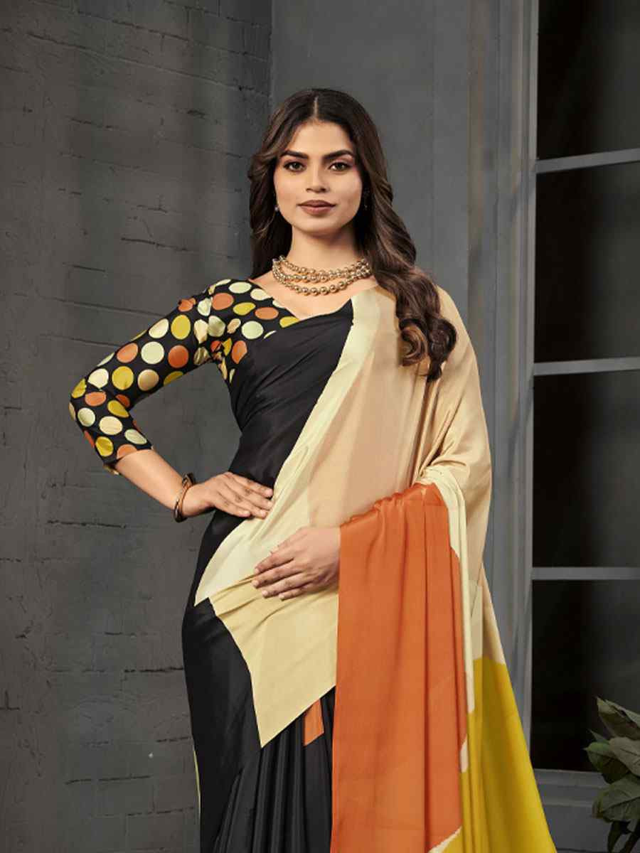 Multi Malai Crepe Silk Printed Casual Reception Festival Wedding Fancy Classic Style Sarees