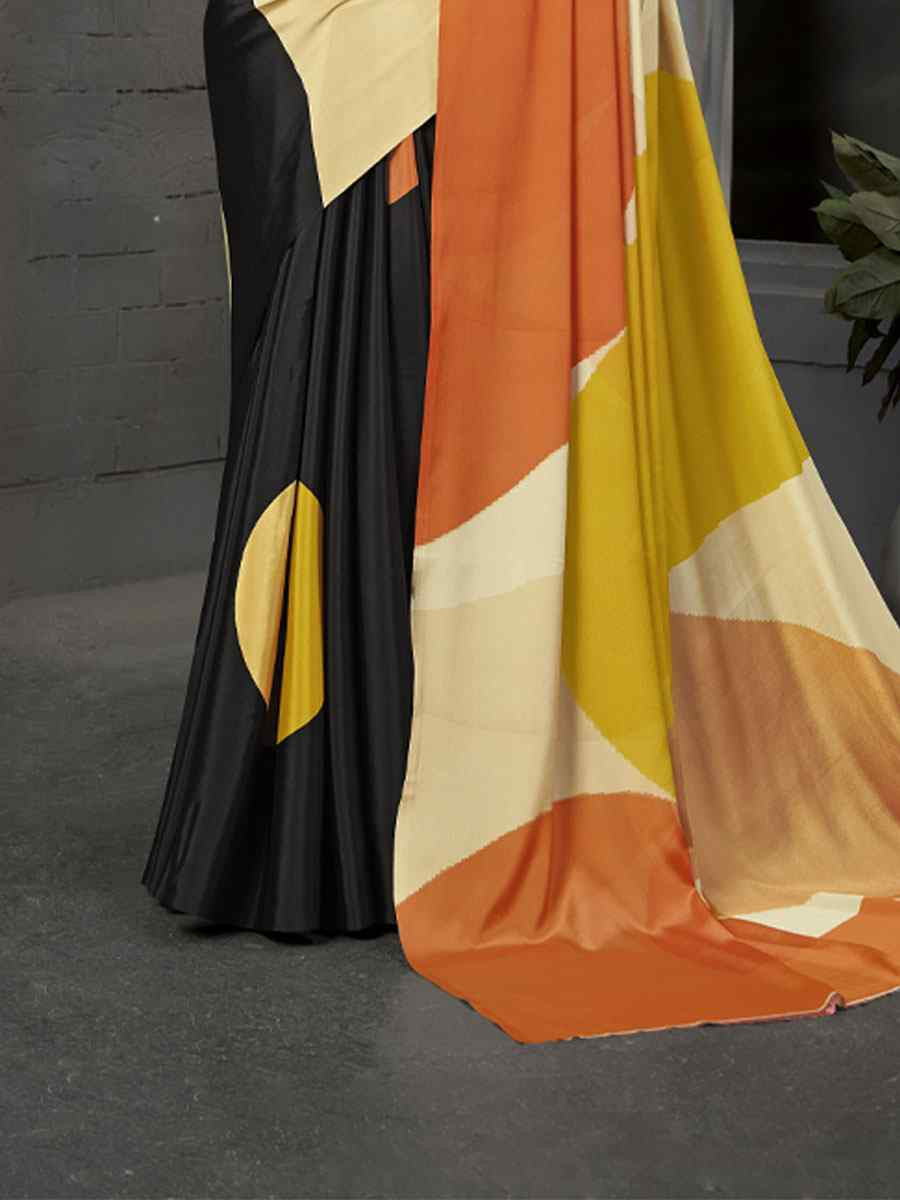 Multi Malai Crepe Silk Printed Casual Reception Festival Wedding Fancy Classic Style Sarees