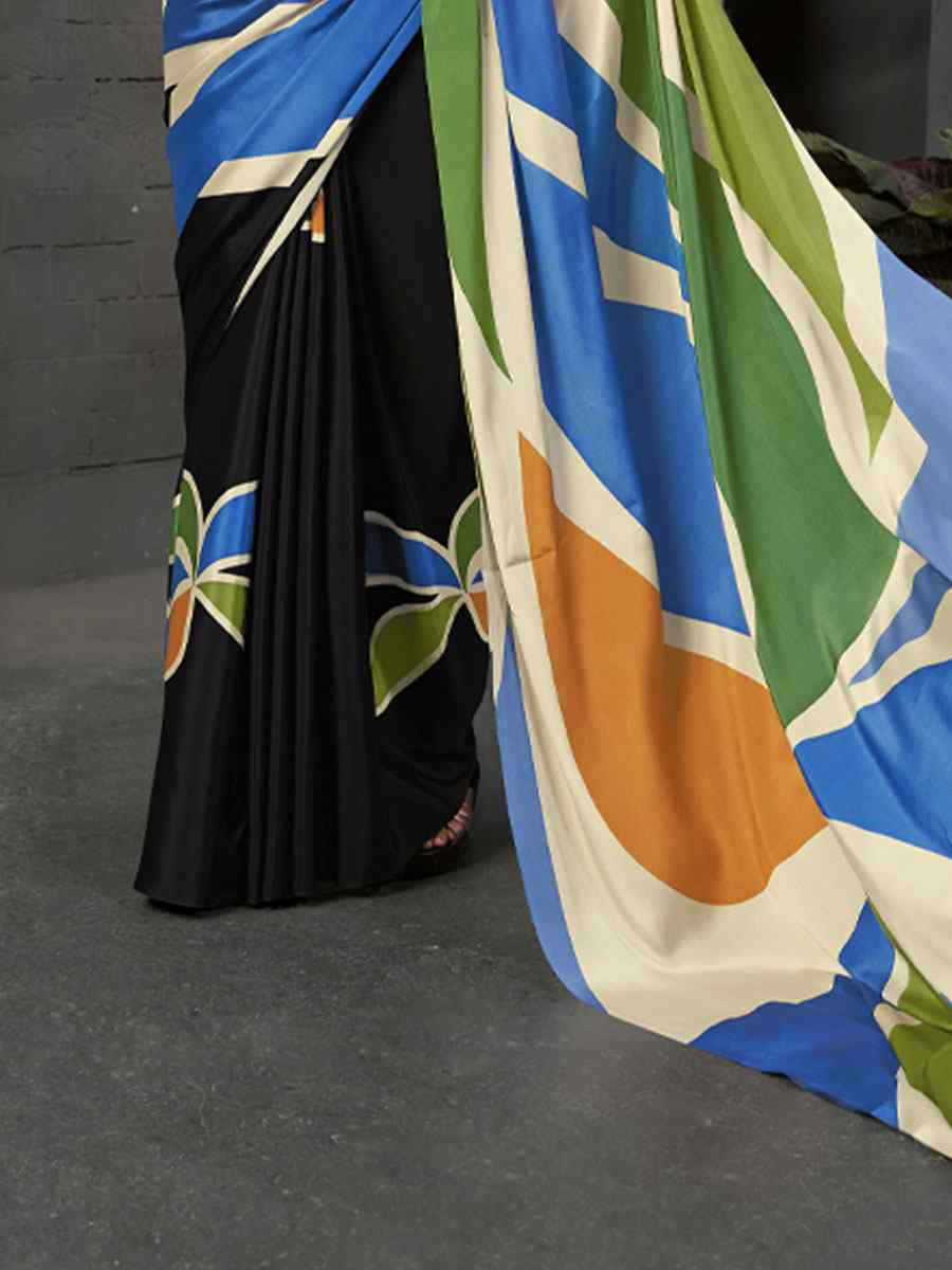 Multi Malai Crepe Silk Printed Casual Reception Festival Wedding Fancy Classic Style Sarees