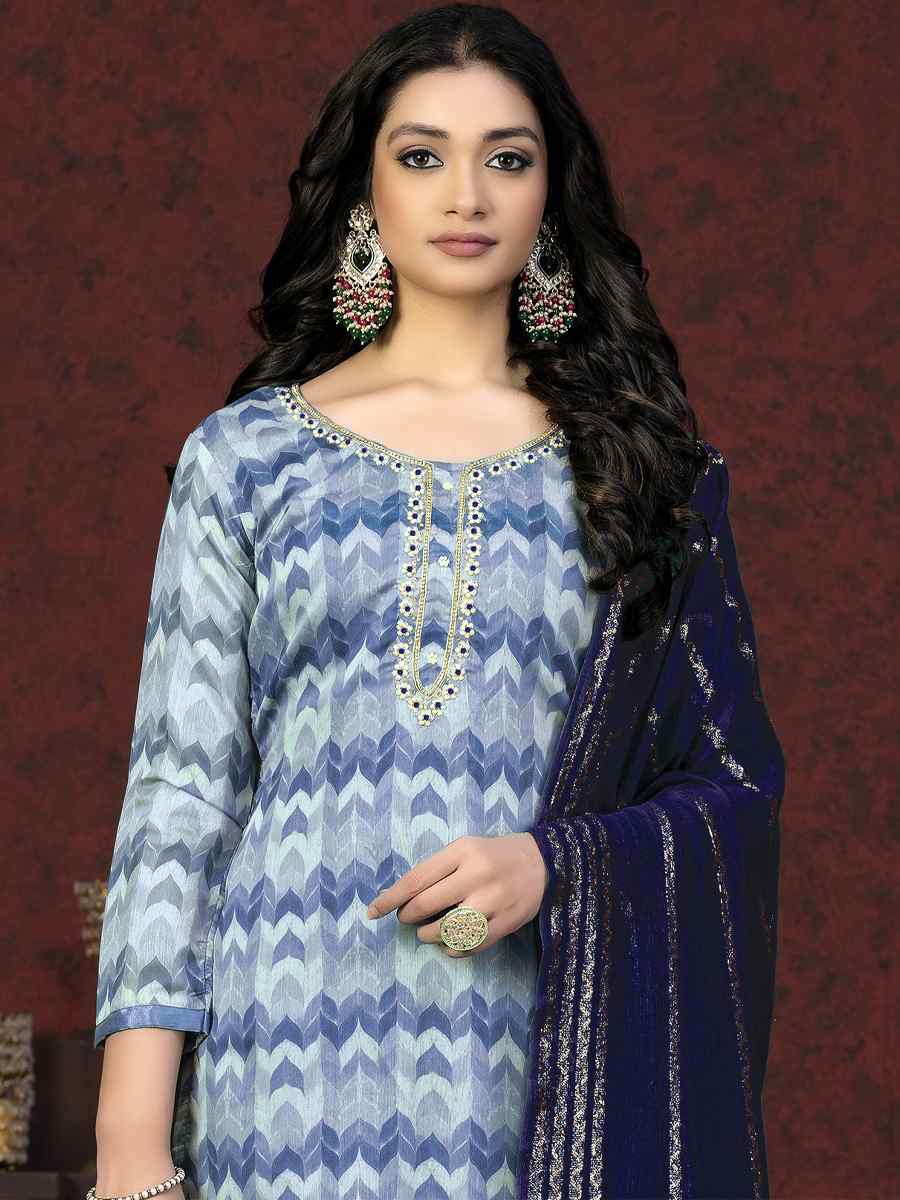 Multi Modal Cotton Embroidered Casual Festival Pant Salwar Kameez