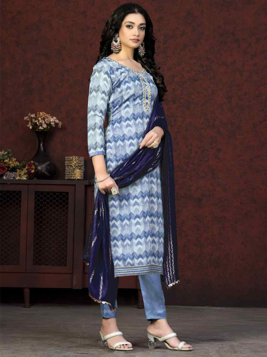 Multi Modal Cotton Embroidered Casual Festival Pant Salwar Kameez
