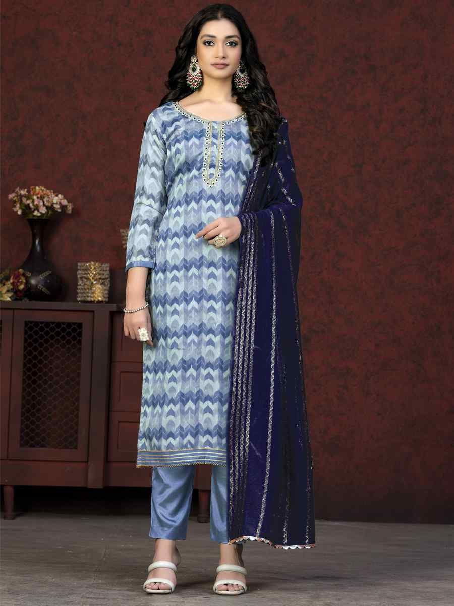 Multi Modal Cotton Embroidered Casual Festival Pant Salwar Kameez