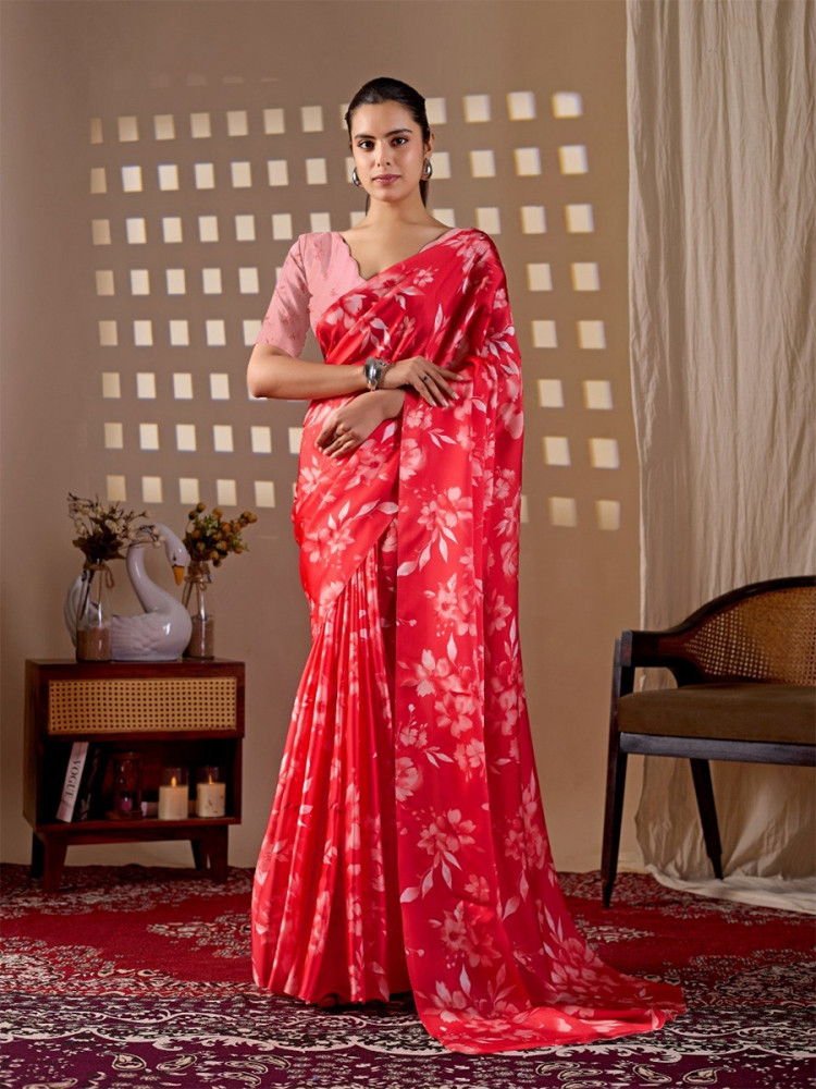 Image of Multi Monsoon Georgette Silk Printed Wedding Reception Party Festival Casual Heavy Border Sarees