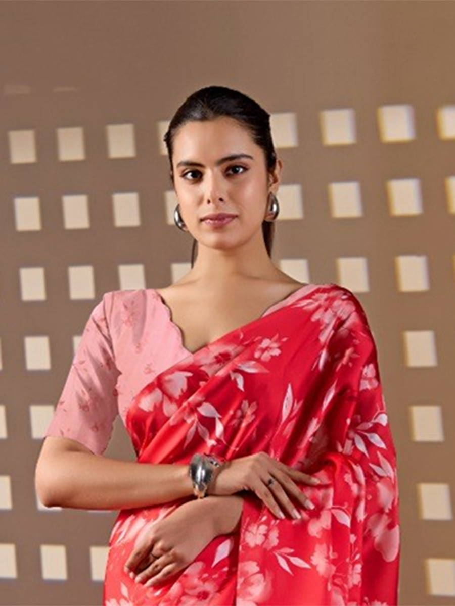 Multi Monsoon Georgette Silk Printed Wedding Reception Party Festival Casual Heavy Border Sarees