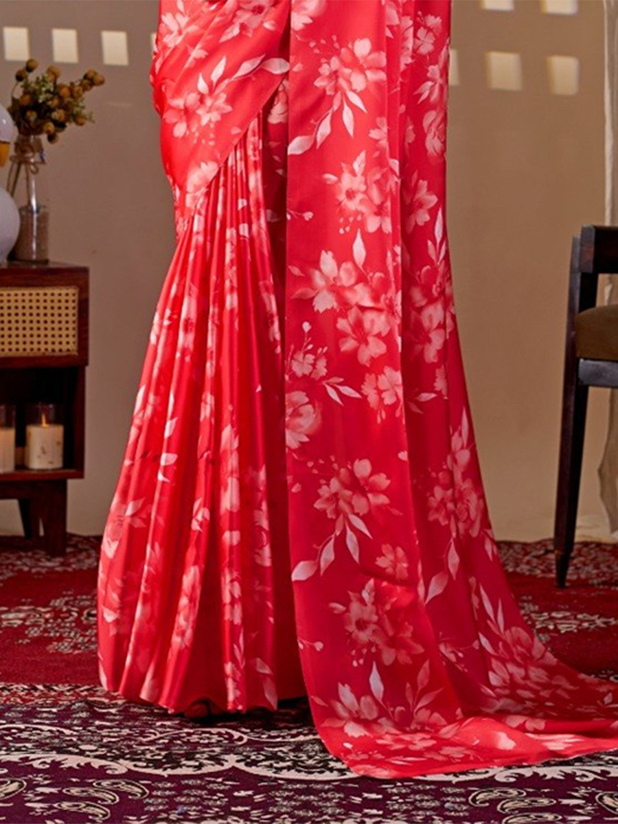 Multi Monsoon Georgette Silk Printed Wedding Reception Party Festival Casual Heavy Border Sarees
