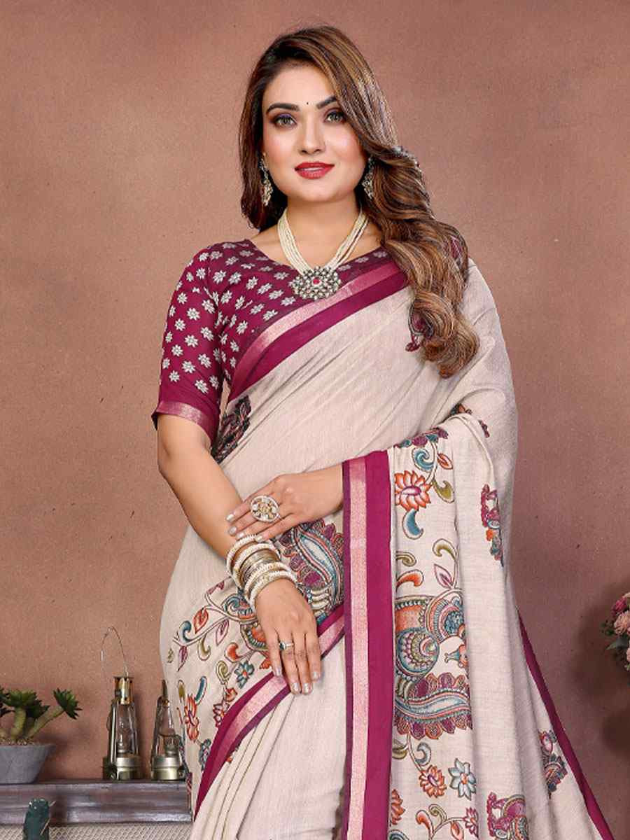 Multi Mul Cotton Kalamkari Printed Festival Wedding Fancy Heavy Border Saree