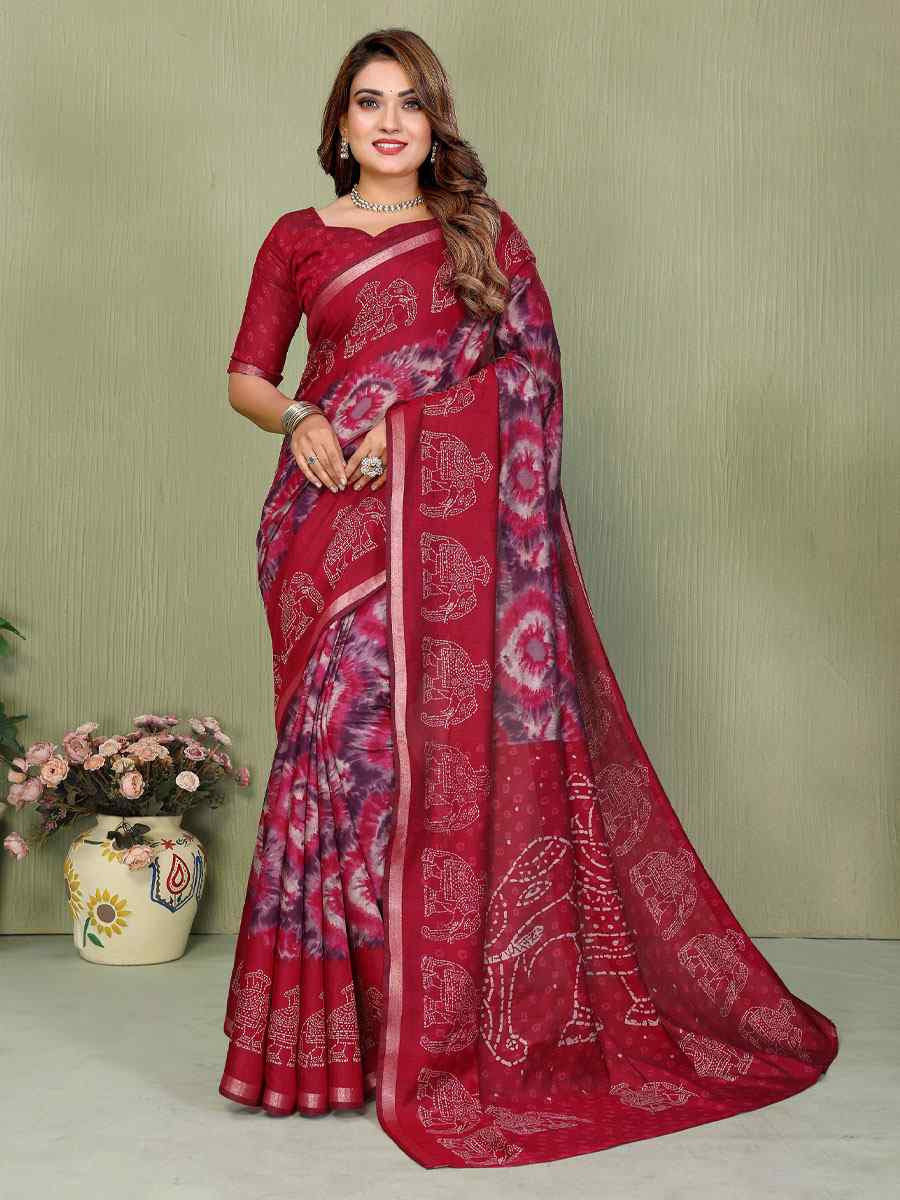 Multi Mul Cotton Printed Casual Reception Festival Wedding Fancy Classic Style Sarees