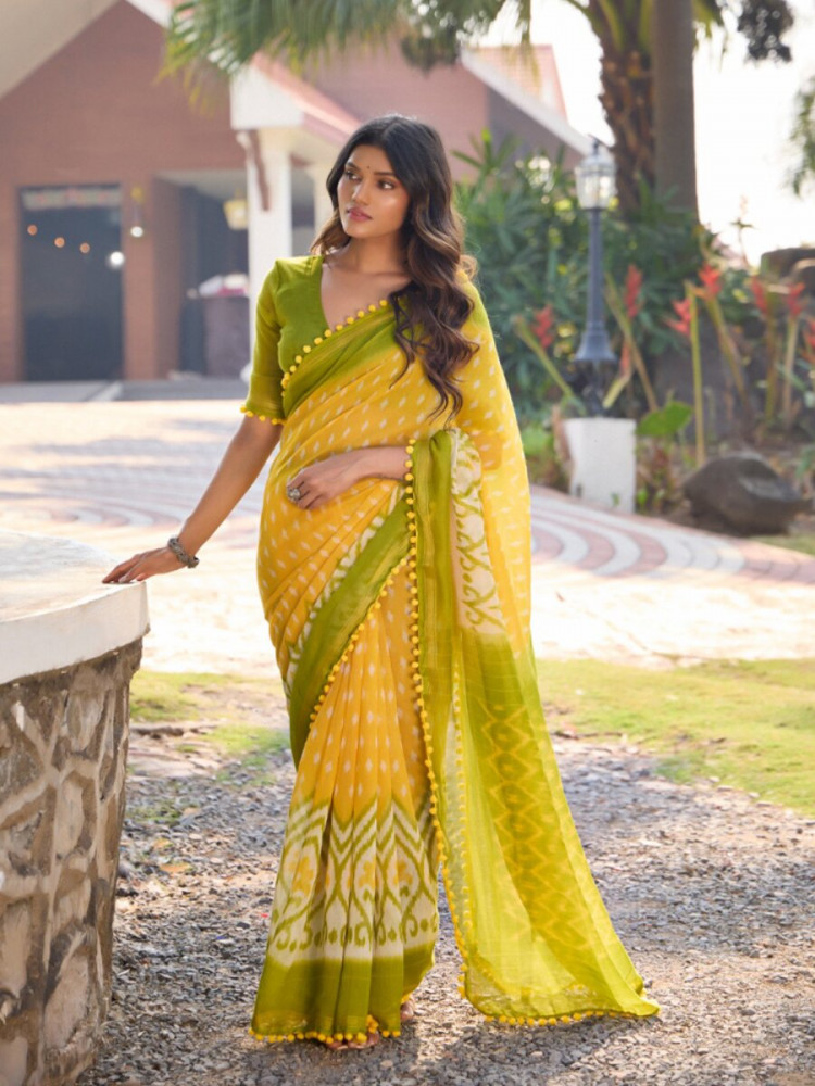 Image of Multi Mul mul cotton Printed Reception Casual Party Classic Style Sarees