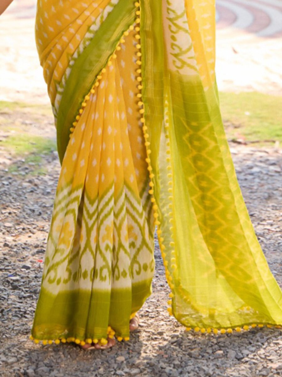 Multi Mul mul cotton Printed Reception Casual Party Classic Style Sarees