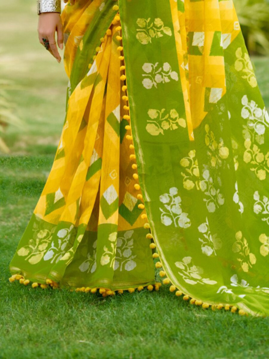 Multi Mul mul cotton Printed Reception Casual Party Classic Style Sarees