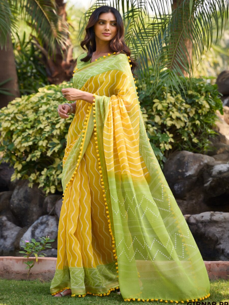 Multi Mul mul cotton Printed Reception Casual Party Classic Style Sarees