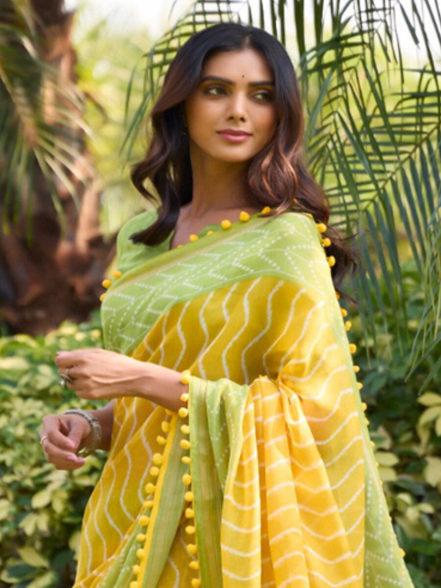 Multi Mul mul cotton Printed Reception Casual Party Classic Style Sarees