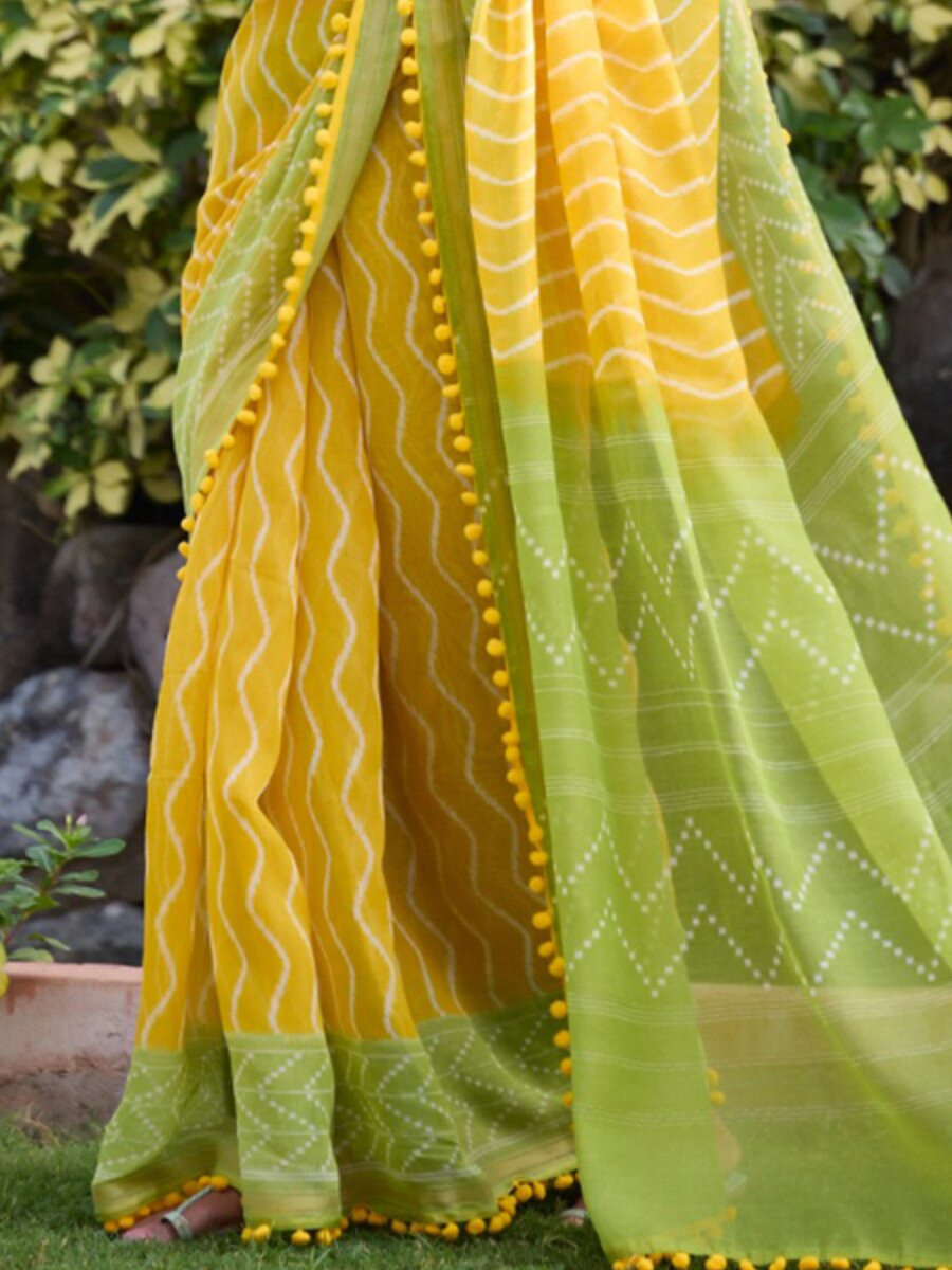 Multi Mul mul cotton Printed Reception Casual Party Classic Style Sarees