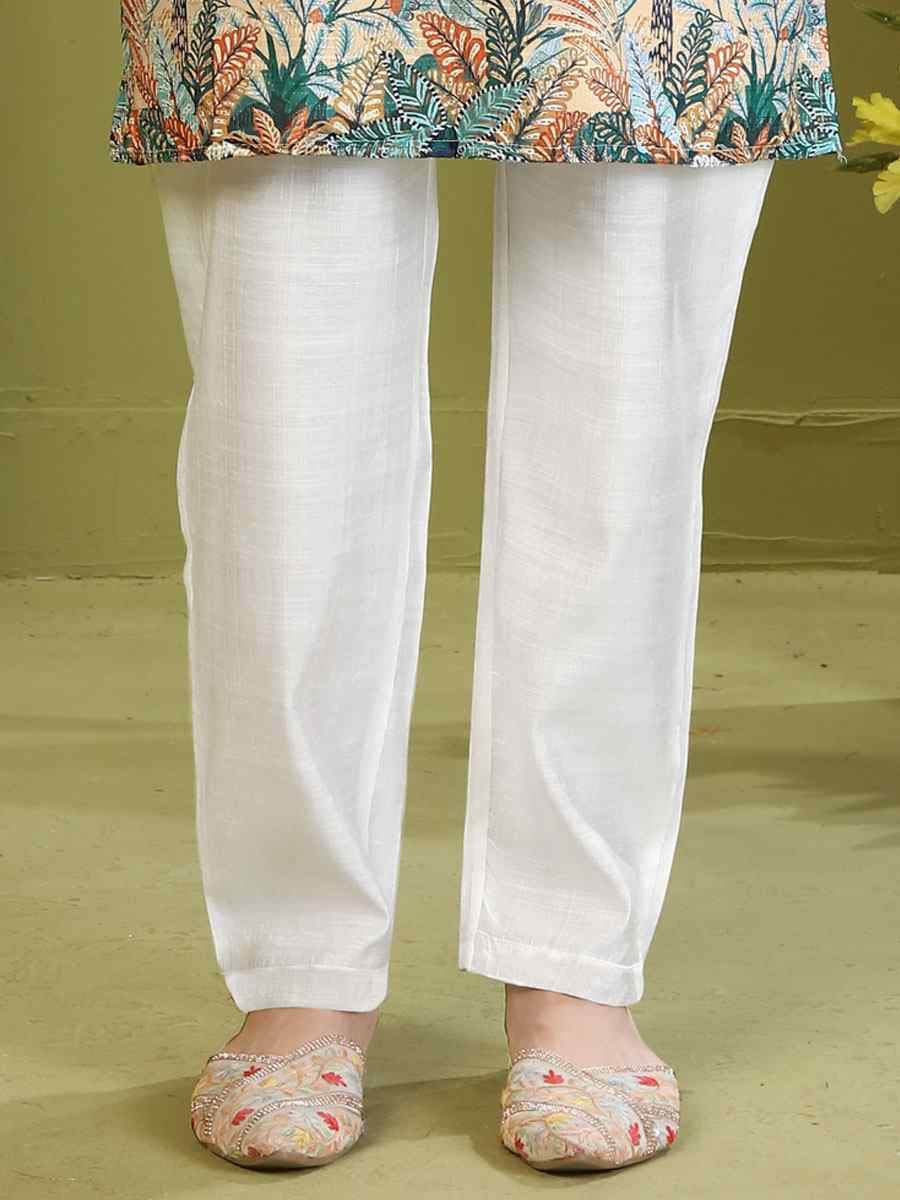 Multi Muslin Cotton Embroidery And Printed Festival Wedding Party Mens Kurta