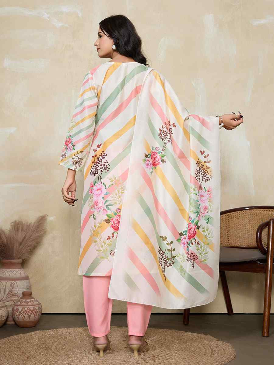 Multi Muslin Silk Printed Party Wedding Festival Casual Ready Pant Salwar Kameez
