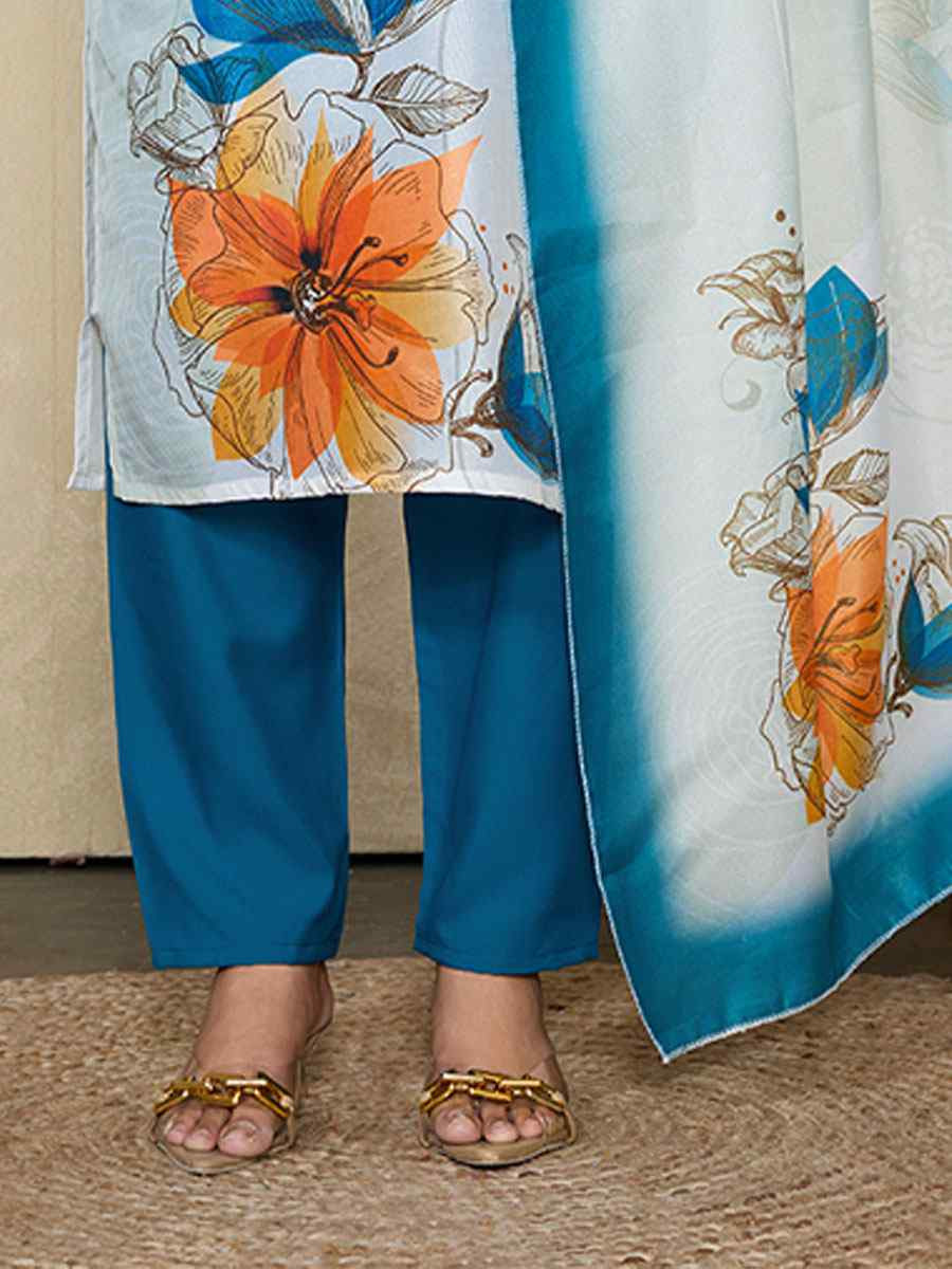 Multi Muslin Silk Printed Party Wedding Festival Casual Ready Pant Salwar Kameez