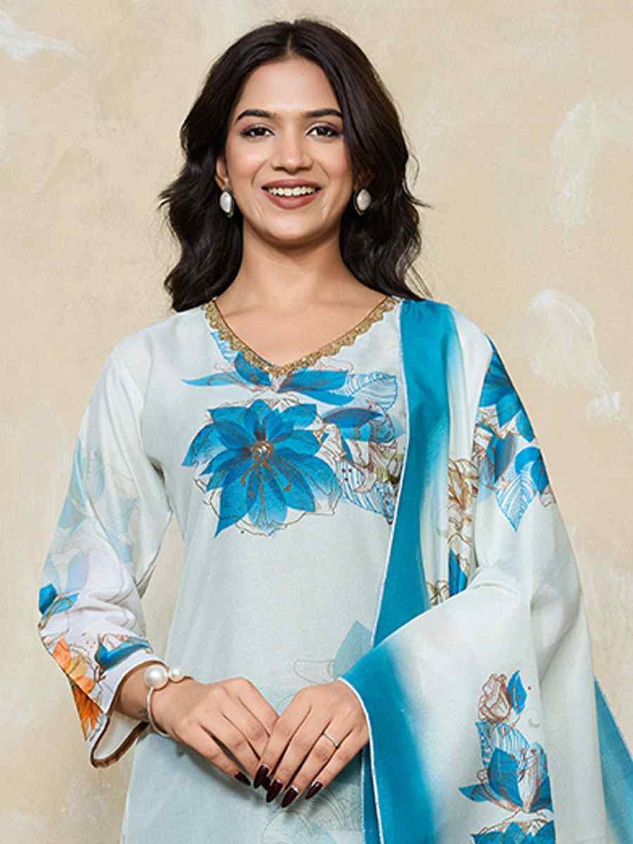 Multi Muslin Silk Printed Party Wedding Festival Casual Ready Pant Salwar Kameez