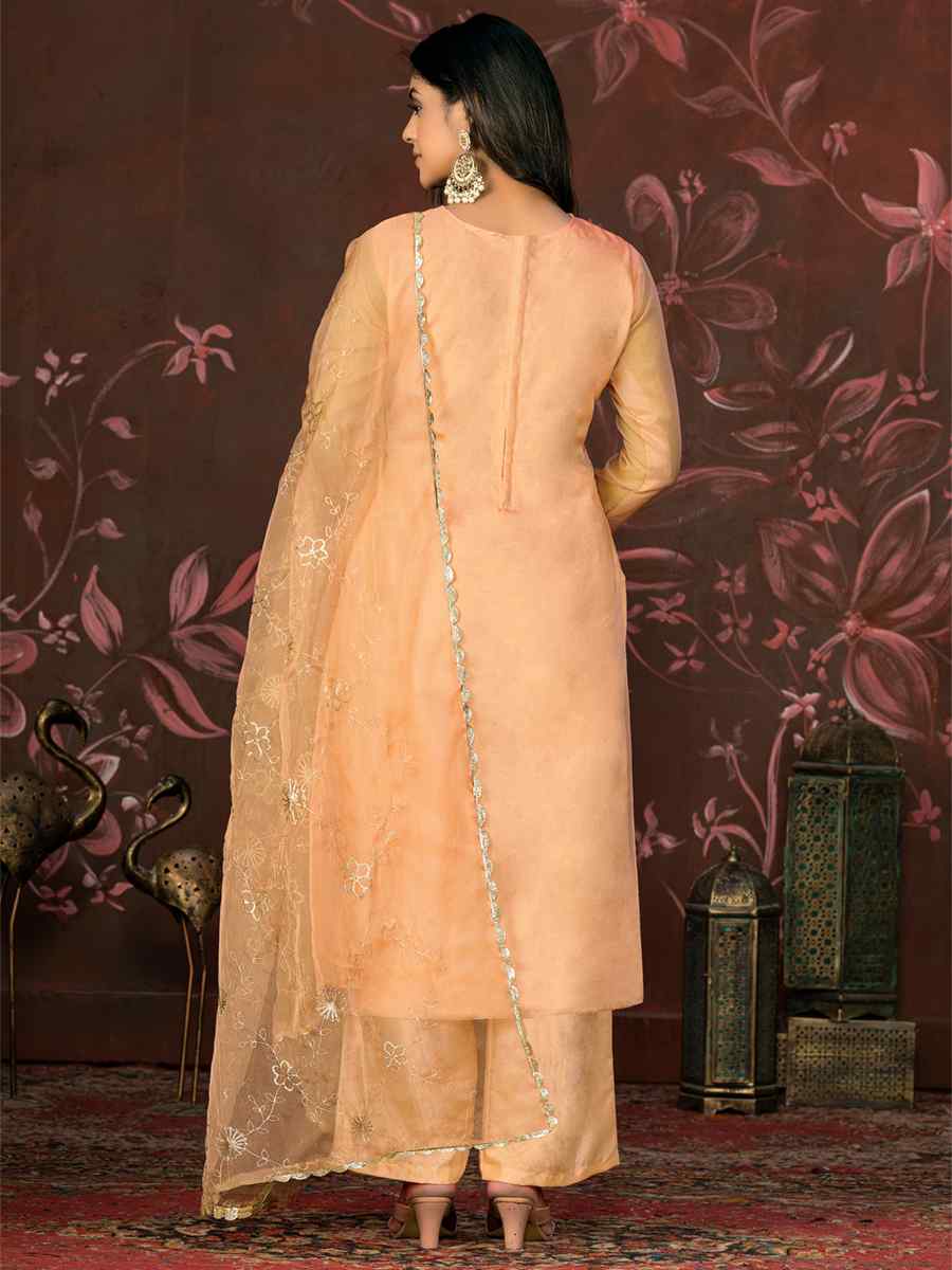 Multi Organza Embroidered Casual Festival Pant Salwar Kameez