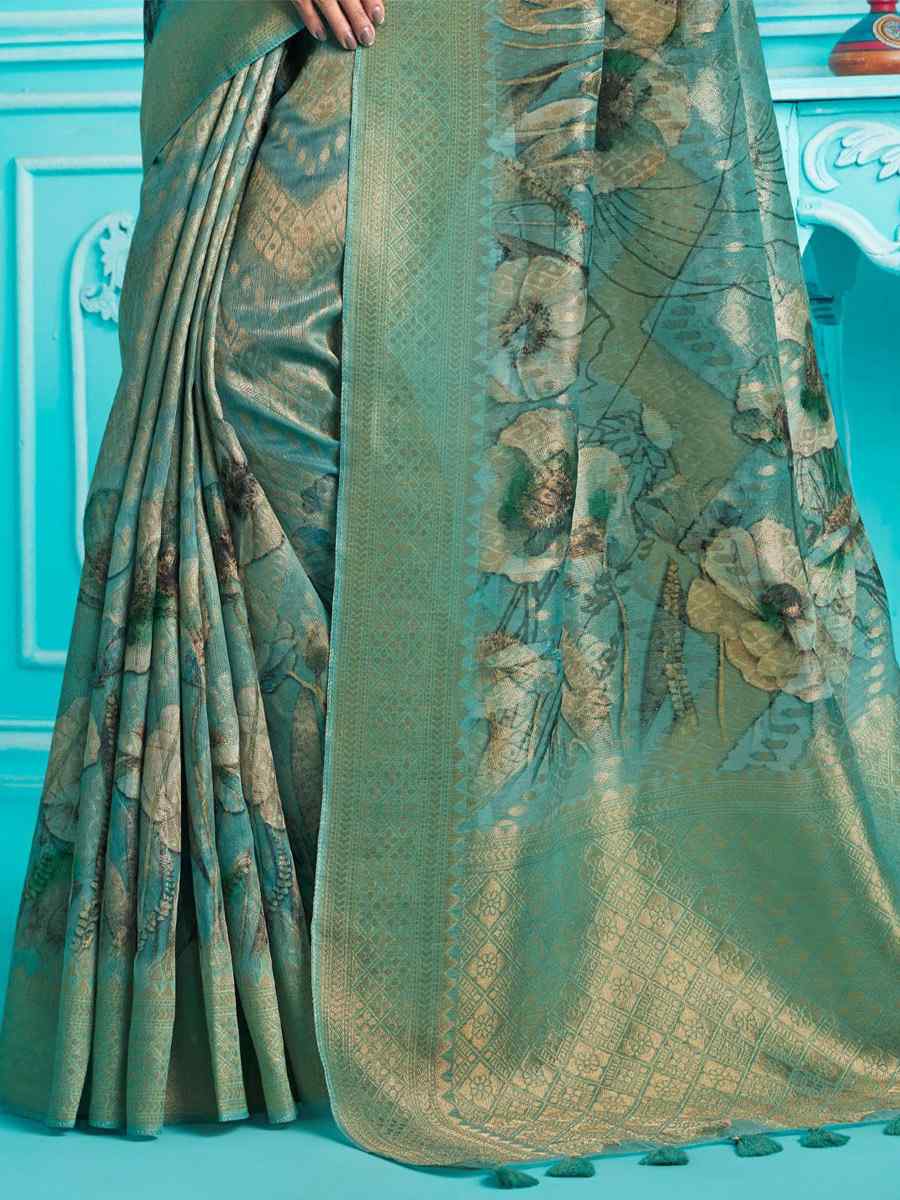 Multi Organza Handwoven Wedding Festival Heavy Border Saree
