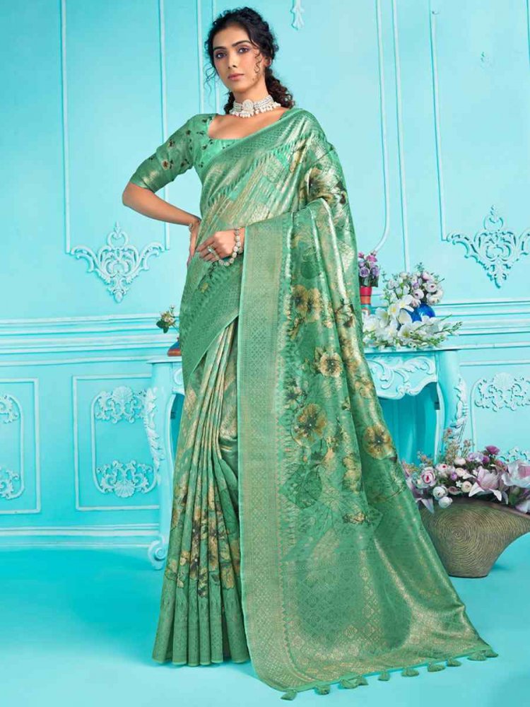 Multi Organza Handwoven Wedding Festival Heavy Border Saree
