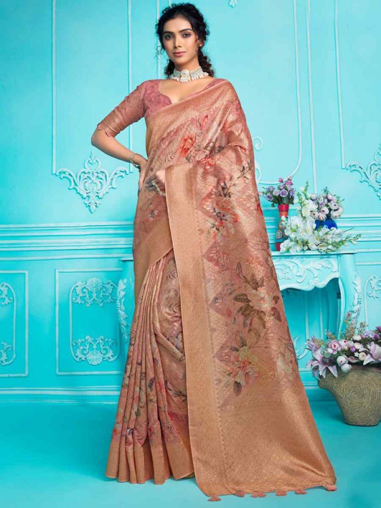 Multi Organza Handwoven Wedding Festival Heavy Border Saree