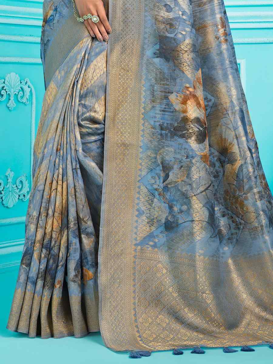 Multi Organza Handwoven Wedding Festival Heavy Border Saree