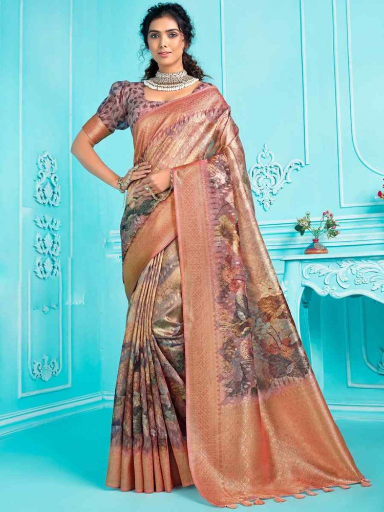 Multi Organza Handwoven Wedding Festival Heavy Border Saree