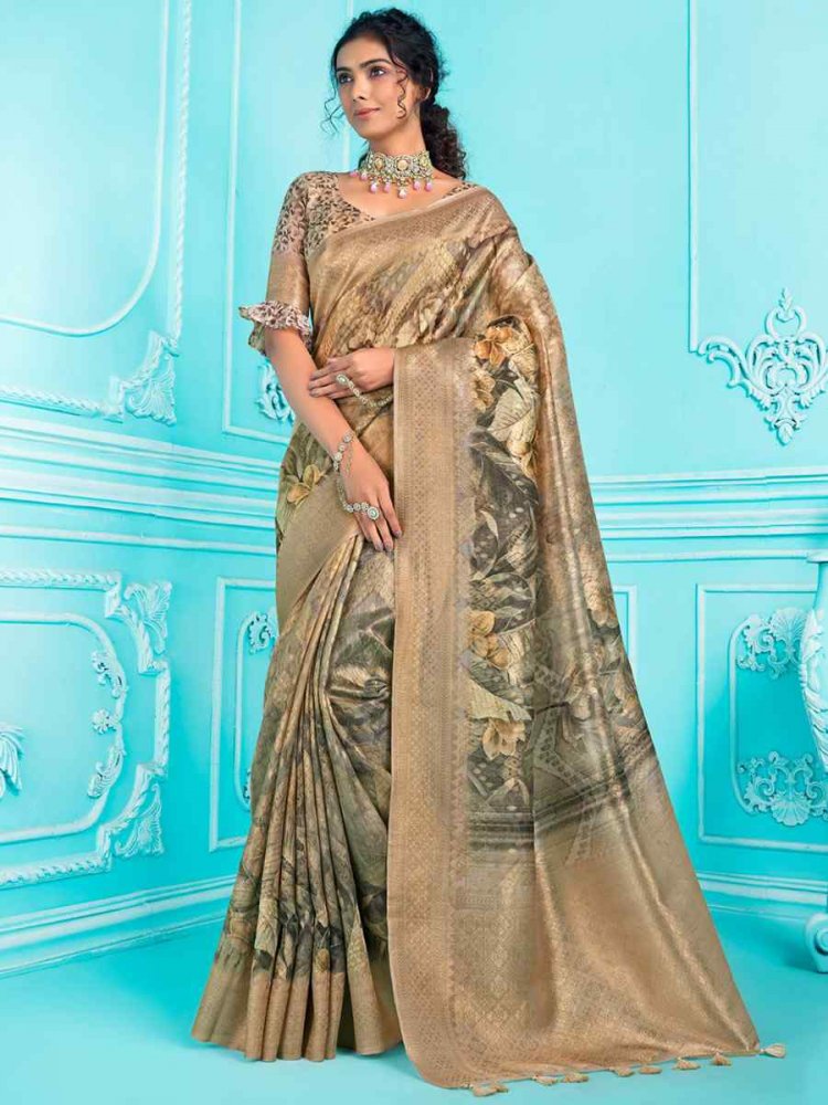 Multi Organza Handwoven Wedding Festival Heavy Border Saree