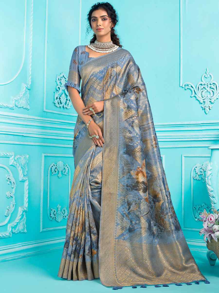 Multi Organza Handwoven Wedding Festival Heavy Border Saree