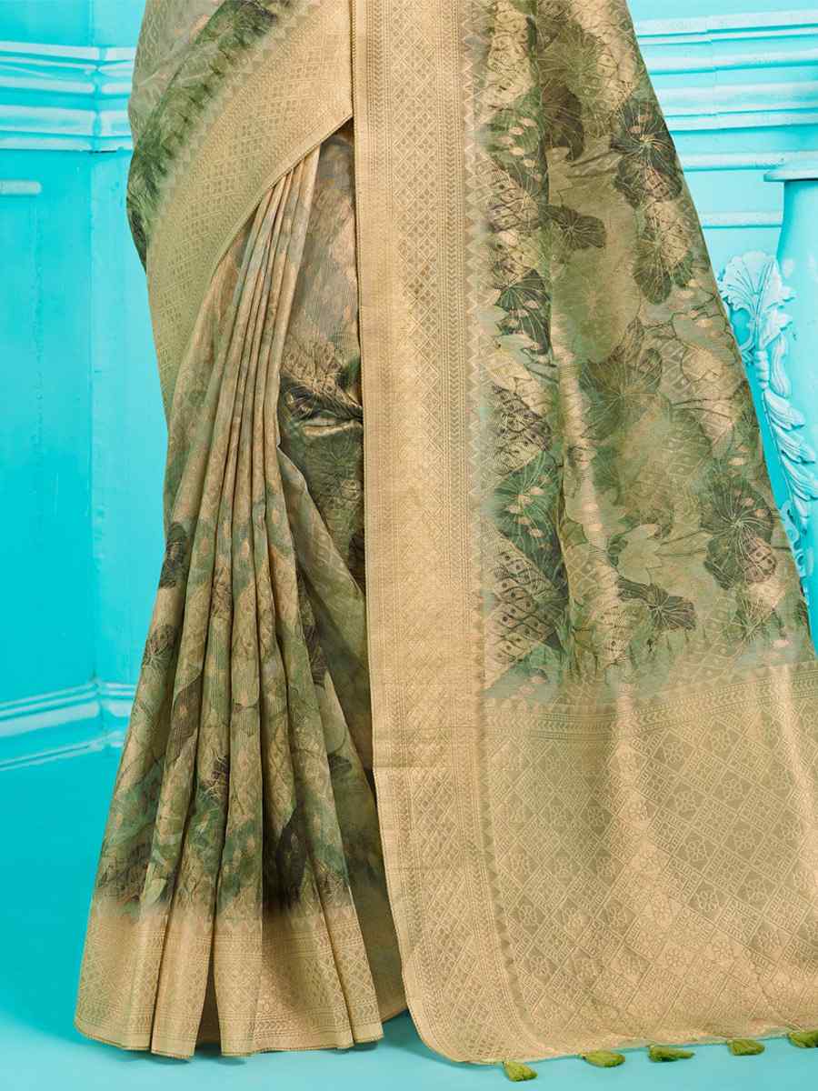 Multi Organza Handwoven Wedding Festival Heavy Border Saree