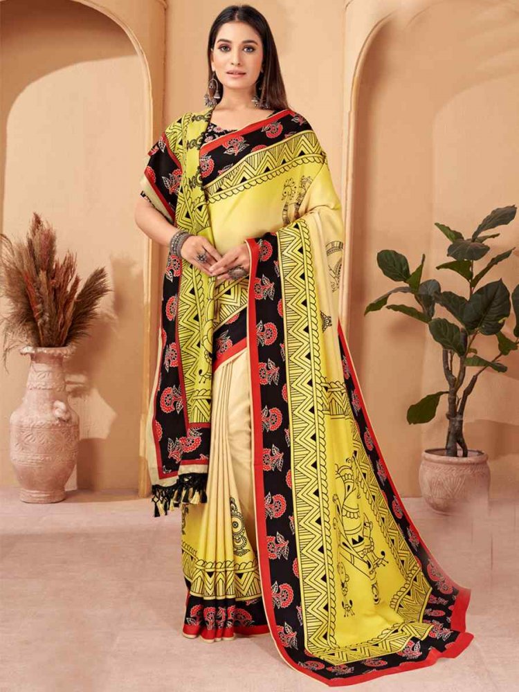 Multi Pashmina Printed Casual Festival Contemporary Saree